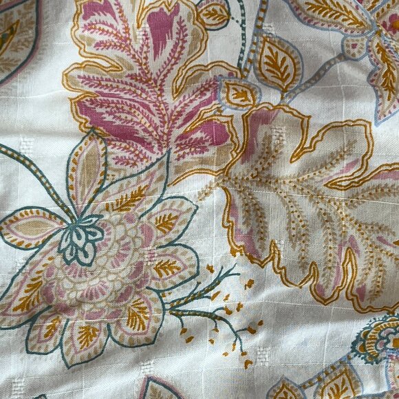 Lucky Brand Easy Tie Shoulder Tank Top in Ivory with Floral Print & Lace Trim - Picture 6 of 9